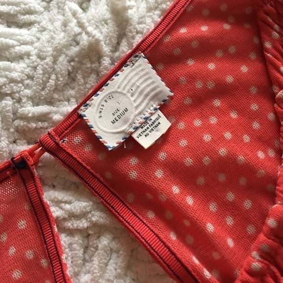 Postmark Retro Swiss Dot Sleeveless Dress Coral M - Picture 4 of 9